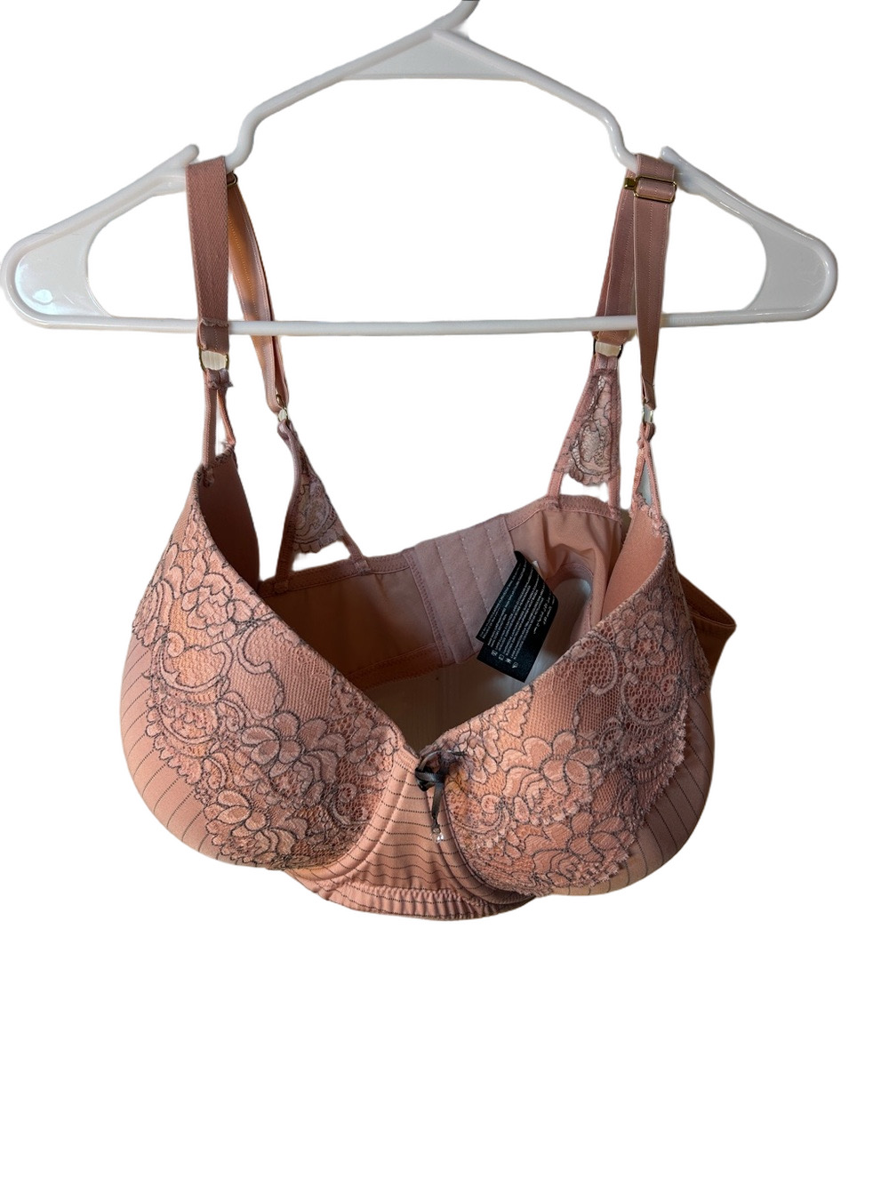 Ashley Graham Lace-Embellished Full Coverage Bra - Dusty Pink 44DD